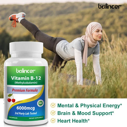 Vitamin B12 - Improve Mood, Improve Brain, Strengthen Nervous System, Increase Energy, Promote Metabolism, Maintain Heart Health