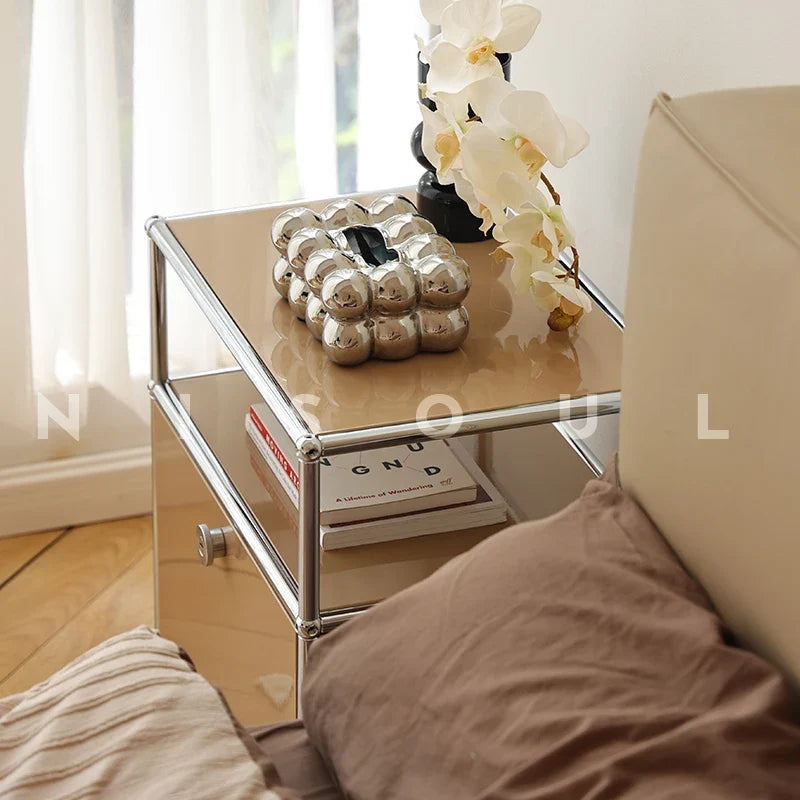 Bedside Table Milk White Bedroom Modern Minimalist Living Room Side Cabinet Storage Cabinet