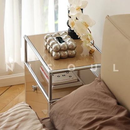 Bedside Table Milk White Bedroom Modern Minimalist Living Room Side Cabinet Storage Cabinet