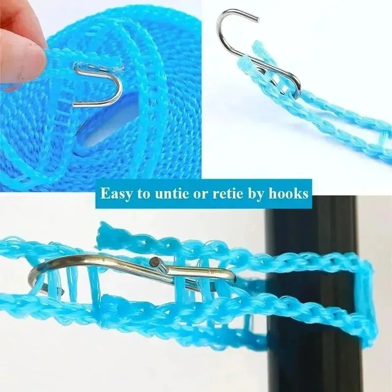 5-10m Portable Clothesline Upgraded Thickened Anti-slip Windproof Drying Rope Drying Clothes Hanging Rope Camping Accessories