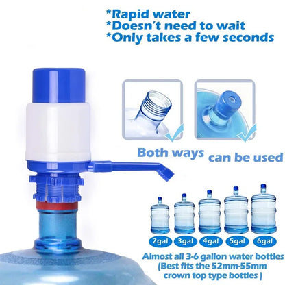 Water Bottles Pump Manual Hand Pressure Drinking Fountain Pressure Pump Water Press Pump with An Extra Short Tube Food Grade