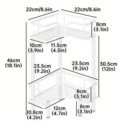 1Pc Bathroom Corner Floor-Standing Storage Rack Multi-Layer Bathroom Toilet Shower Shelf for Shower Gel and Shampoo Triangular Metal Shelf Standing Shower Caddy Corner Stand Shower Rack Corner