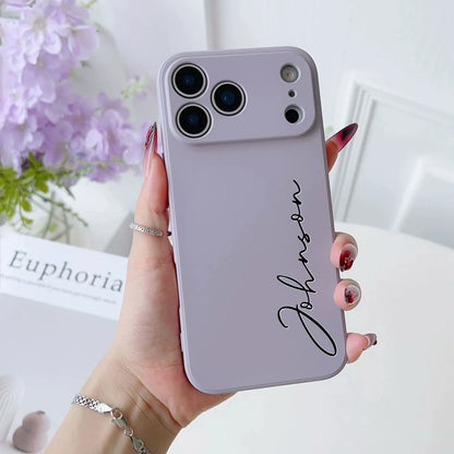 Personalized Custom Letters Name Colorful Soft Liquid Silica Gel Phone Case For iPhone 11 12 13 14 15 16 17 Pro Max 17Air Plus