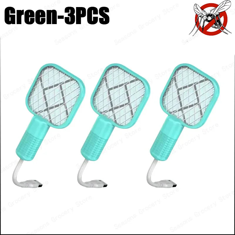 USB Mosquito Swatter Trap Electric Shock Mini Fly Bug Zapper UV Light Portable Insect Racket for Bedroom Pest Control