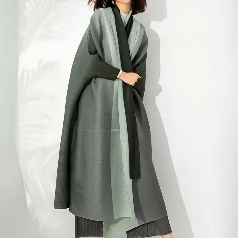 Abaya Women's Plus Size Robe Modest Formal Islamic Dress Miyake Pleated Large Stretch Cardigan for Eid Traditional Festivals