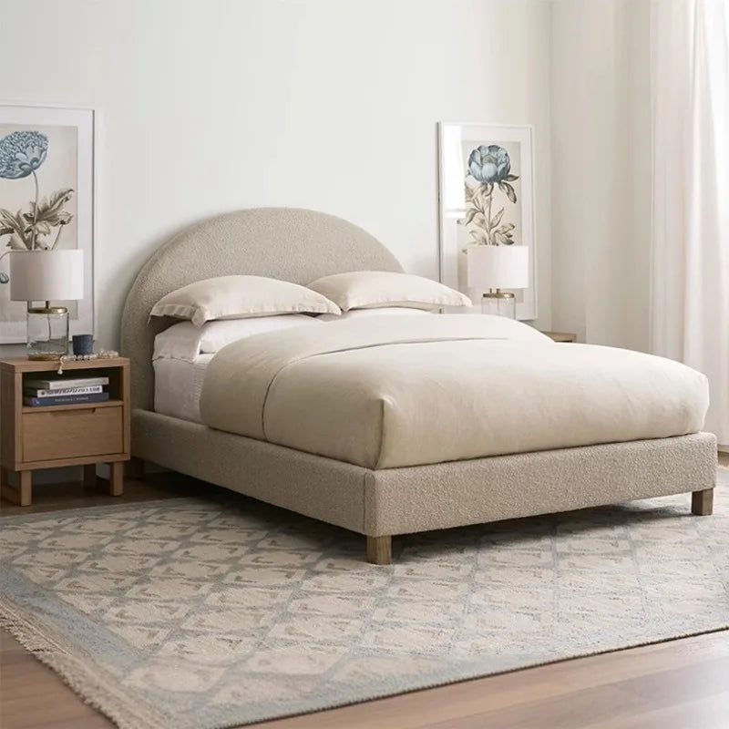 Bedroom Minimalist Beds Luxury Fancy Queen Size Frame Bed Nightstands Upholstered Letto Matrimoniale Furniture Accessories