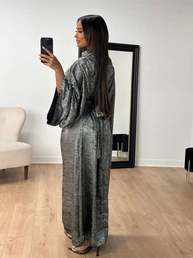 Fashion Satin Abaya Dubai Luxury 2024 Muslim Kaftan Dress Abayas For Women Kebaya Caftan Marocain Robe Femme Musulmane Vestidos