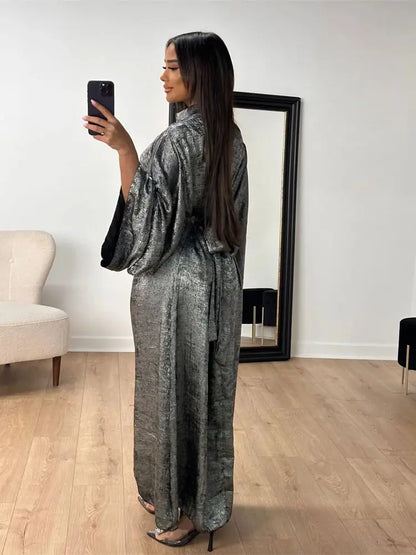Fashion Satin Abaya Dubai Luxury 2024 Muslim Kaftan Dress Abayas For Women Kebaya Caftan Marocain Robe Femme Musulmane Vestidos