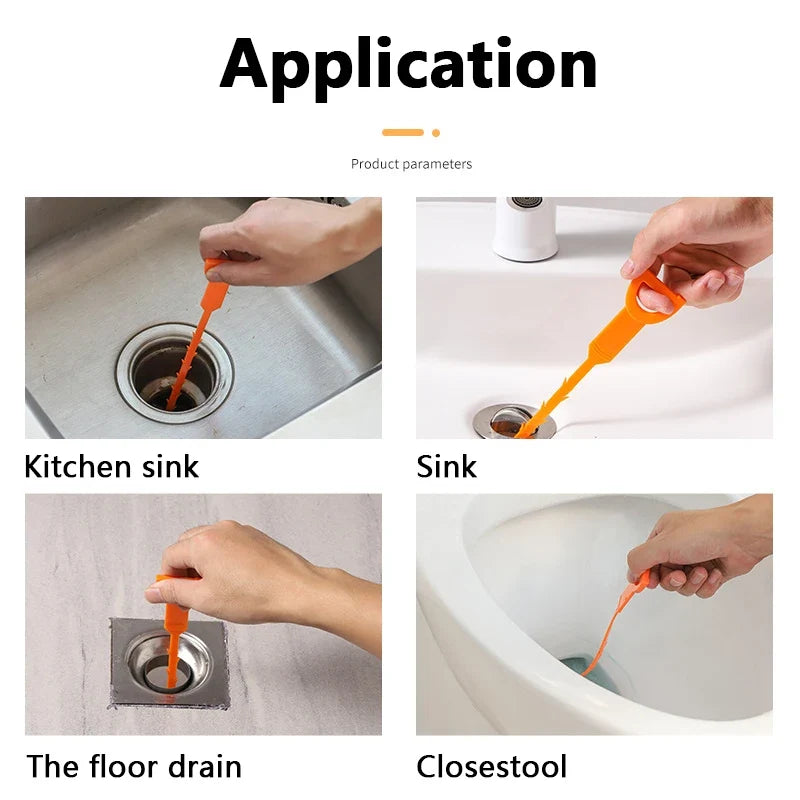 Drain Clog Remover Pipe Cleaner Drain Cleaner Dehairer Hair Drain Unclogger Pipe Cleaning Tool For Bathroom Sinks Shower Bathtub