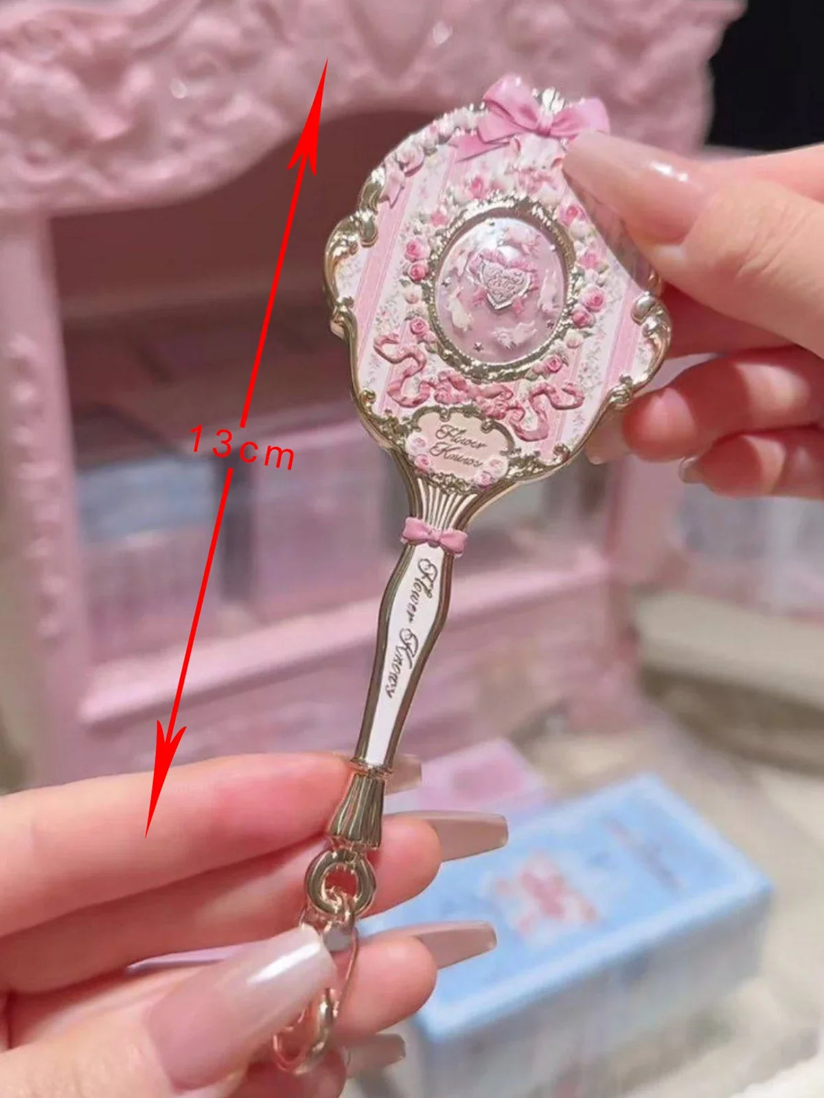 Flower Know Bunny Garden Collection Hand Mirror Portable Handheld Makeup Mirror Cute Mirror Soft Girl Style Princess Makeup Tool