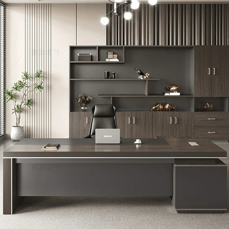 Wooden Lshaped Office Desk Modern Computer Standing Organizers Office Desk Space Saving Escritorio Oficina Postmodern Furniture