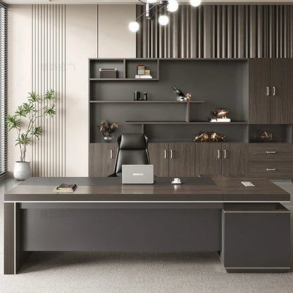 Wooden Lshaped Office Desk Modern Computer Standing Organizers Office Desk Space Saving Escritorio Oficina Postmodern Furniture