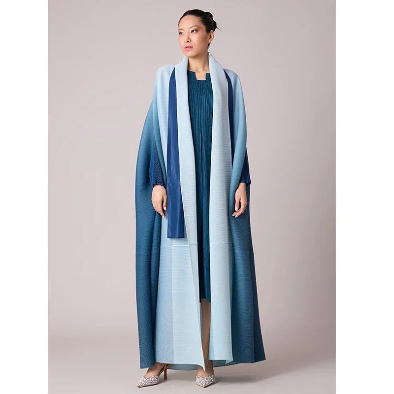 Abaya Women's Plus Size Robe Modest Formal Islamic Dress Miyake Pleated Large Stretch Cardigan for Eid Traditional Festivals