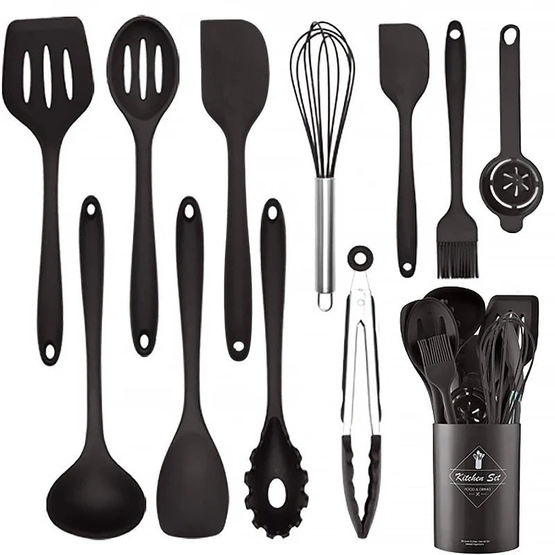 12Pcs Silicone Cooking Utensils Non-Stick Cooking Tools Universal Heat Kitchenware Resistant Kitchen Kitchen Accessories Tools