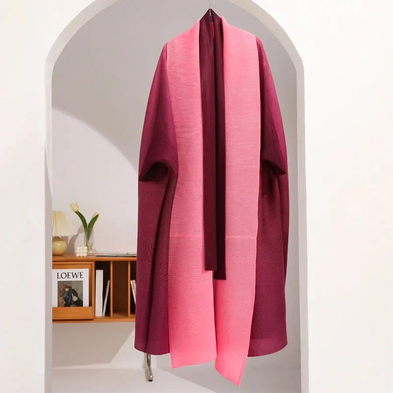 Abaya Women's Plus Size Robe Modest Formal Islamic Dress Miyake Pleated Large Stretch Cardigan for Eid Traditional Festivals