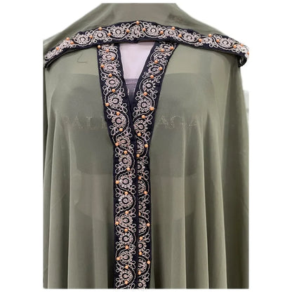 Abaya Morocco Kaftan Dubai Hooded Maxi Dress Bat Sleeve Farasha Kaftan Muslim Women African Open Kimono Boubou Evening Long Gown