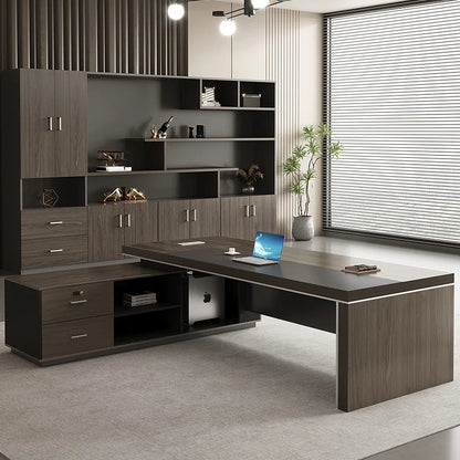Wooden Lshaped Office Desk Modern Computer Standing Organizers Office Desk Space Saving Escritorio Oficina Postmodern Furniture