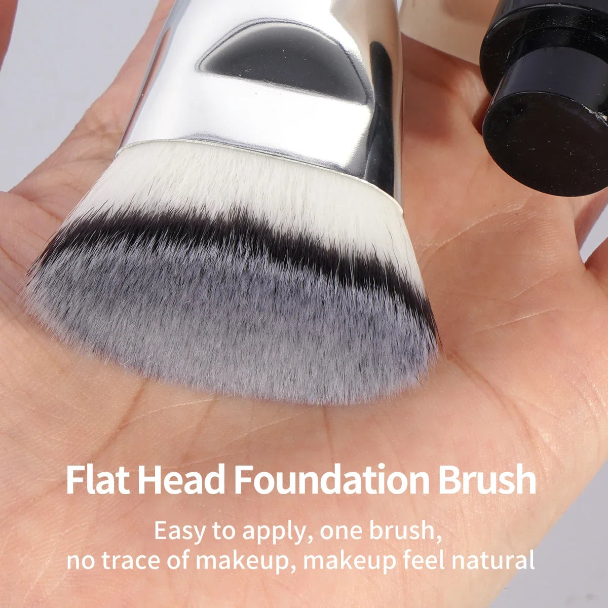 MAANGE 4pcs Foundation Makeup Brushes with 2pcs Air Cushion Puffs Concealer Contour Sculpting Kabuki Makeup Brushes for Travel