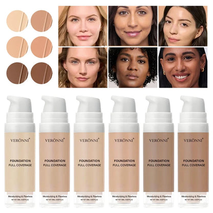 Full Coverage Foundation Bottles - Buildable Full Coverage Liquid Makeup for Custom Skin Tone Mixing & Daily Wear, Oil Control