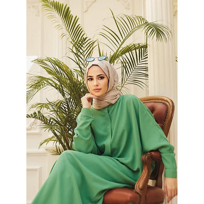 Abaya Dress Muslim Fashion Robe Abaya Ramadan Ladies Long Sleeve Islamic Dress Middle East Abayas Women Clothing Without Hijab