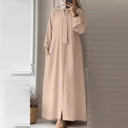 Dubai Full Length Robe Fashion Turn Down Collar Abaya Long Sleeve Muslim Dress Turkey Muslim Shirtdress Clothes for Muslim Women