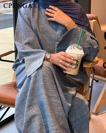 2024 New Dubai Abaya for Muslim Women Eid Ramadan Modest Dress Türkiye Loose Large Elegant Dress Gown Female Islam Clothing