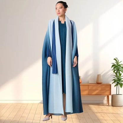 Abaya Women's Plus Size Robe Modest Formal Islamic Dress Miyake Pleated Large Stretch Cardigan for Eid Traditional Festivals