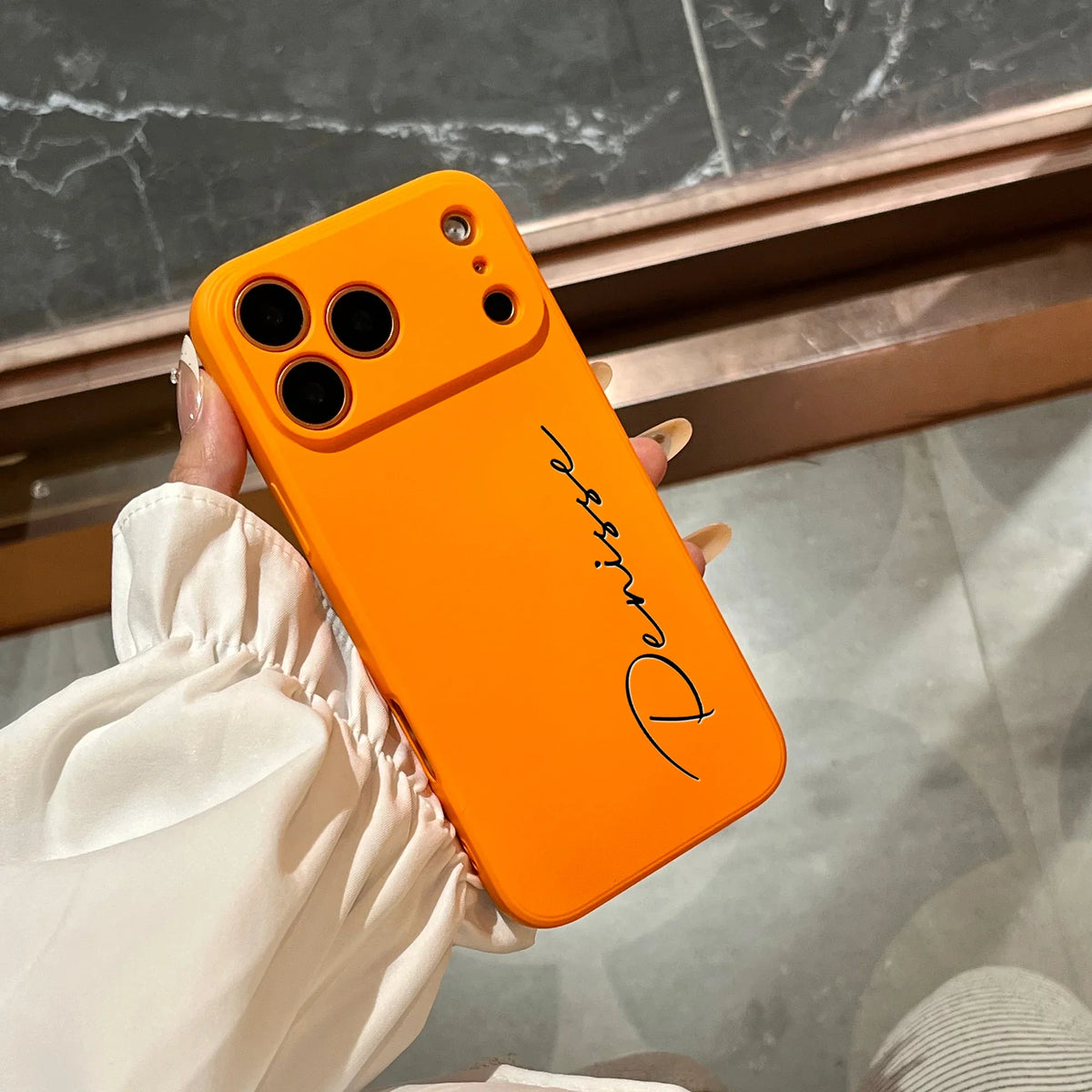 Personalized Custom Letters Name Colorful Soft Liquid Silica Gel Phone Case For iPhone 11 12 13 14 15 16 17 Pro Max 17Air Plus