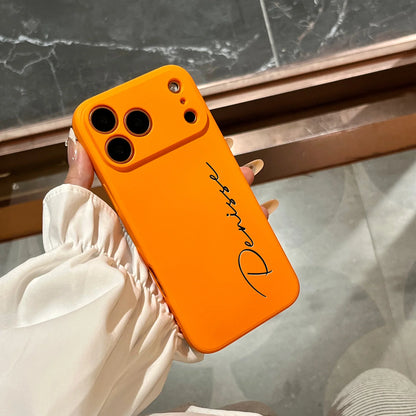 Personalized Custom Letters Name Colorful Soft Liquid Silica Gel Phone Case For iPhone 11 12 13 14 15 16 17 Pro Max 17Air Plus