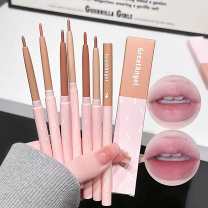 Korean Lip Liner Waterproof Matte Lip Liner Pencil Non-stick Cup Smooth Lip Contour Pen Nude Pink Brown Lip Makeup For Women
