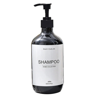500ml Shampoo Body Wash Conditioner Dispenser Bottle Bathroom Waterproof Pre-Labeled Refillable Shampoo Bottle Soap Container