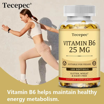 Vitamin B6 - Improves Metabolism, Skin Health, Antioxidant, for Cardiovascular, Neurological, Immune and Eye Health