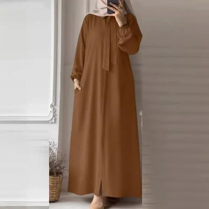 Dubai Full Length Robe Fashion Turn Down Collar Abaya Long Sleeve Muslim Dress Turkey Muslim Shirtdress Clothes for Muslim Women