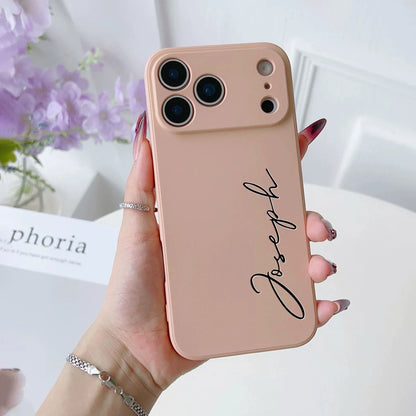 Personalized Custom Letters Name Colorful Soft Liquid Silica Gel Phone Case For iPhone 11 12 13 14 15 16 17 Pro Max 17Air Plus