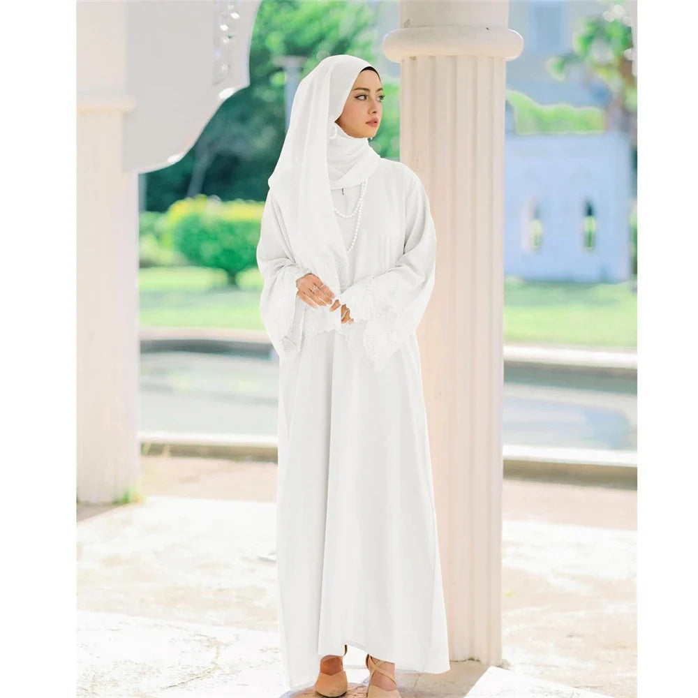 Malaysia Abaya Muslim Women Lace Embroidery Long Maxi Dress Hijab Turkish Kaftan Arab Eid Party Islamic Dubai Jalabiya Vestidos