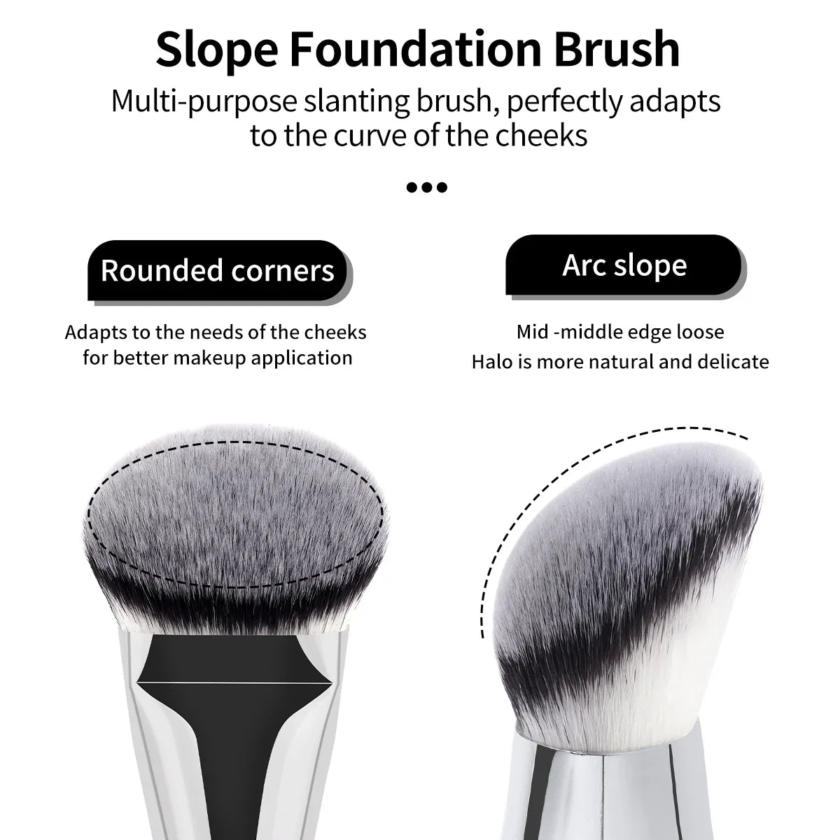 MAANGE 4pcs Foundation Makeup Brushes with 2pcs Air Cushion Puffs Concealer Contour Sculpting Kabuki Makeup Brushes for Travel