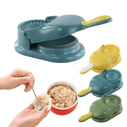 Dumpling Maker 2 In 1 Wrapper Presser Device Kit Manual Labor-Saving Dumpling Dough Skin Molder Machine Kitchen Gadgets Tool