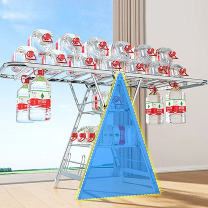 Stainless Steel Folding Drying Rack Balcony Floor Multi-functional Drying Rack Outdoor Wing Folding Clothesline
