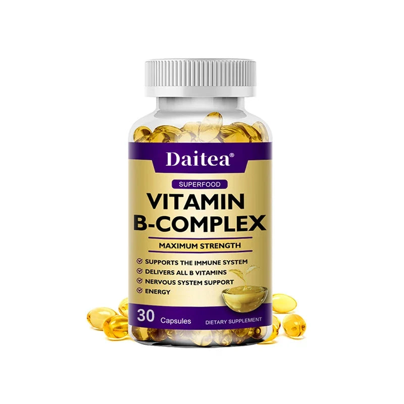 Vitamin B Complex - Immune Support Supplement, Promotes Brain Health and Nervous System, Boosts Energy and Improves Alertness