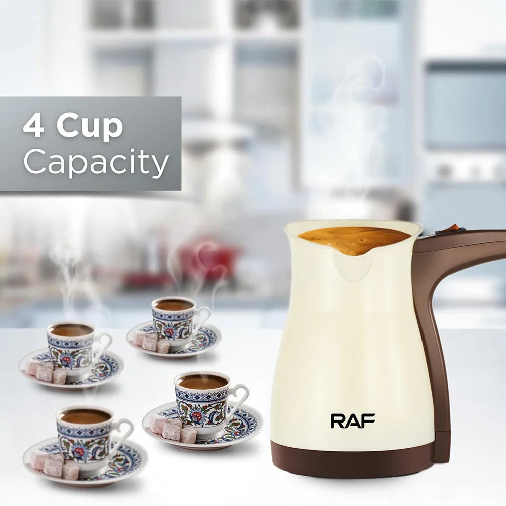 Turkey Coffee Maker 1000W Rapid Heating Electric Coffee Pot Italian Mocha Pot Greek Turkish Coffee Machine for Home Travel