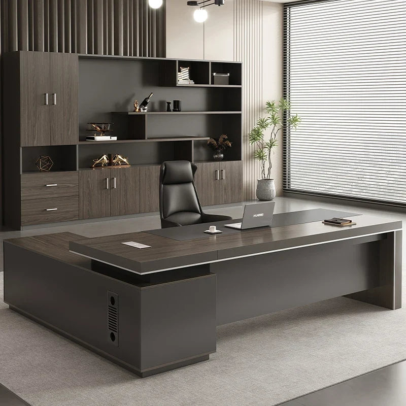 Wooden Lshaped Office Desk Modern Computer Standing Organizers Office Desk Space Saving Escritorio Oficina Postmodern Furniture
