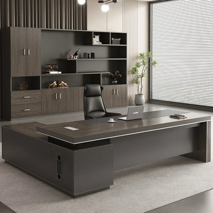 Wooden Lshaped Office Desk Modern Computer Standing Organizers Office Desk Space Saving Escritorio Oficina Postmodern Furniture