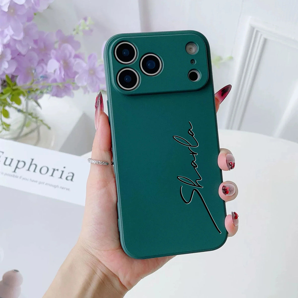 Personalized Custom Letters Name Colorful Soft Liquid Silica Gel Phone Case For iPhone 11 12 13 14 15 16 17 Pro Max 17Air Plus