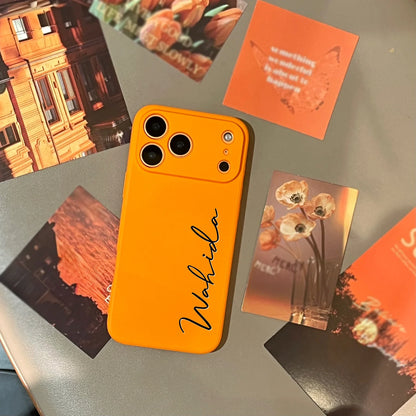 Personalized Custom Letters Name Colorful Soft Liquid Silica Gel Phone Case For iPhone 11 12 13 14 15 16 17 Pro Max 17Air Plus