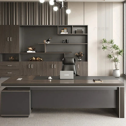 Wooden Lshaped Office Desk Modern Computer Standing Organizers Office Desk Space Saving Escritorio Oficina Postmodern Furniture
