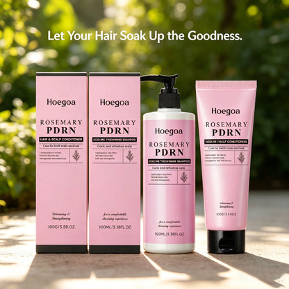 HOEGOA Rosemary Shampoo Conditioner Cleans Scalp Refreshing Oil Controlling Thickening Volumizing Hair Repairs Dry Hair Care Kit