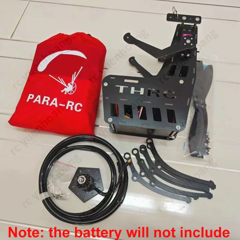 1Set 2.4M Wingspan Paragliding Canopy+2216 1400KV Brushless Motor+40A ESC+9inch Paddle+55g Metal Servo RC Powered Paraglider Kit