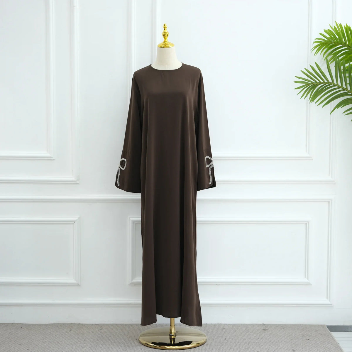 Abaya Woman Dubai Women's Traditional Dresses And Abayas Holiday Dress Luxury Kaftan Kebaya Turkey Bow Beaded Sleeve Dress Robe