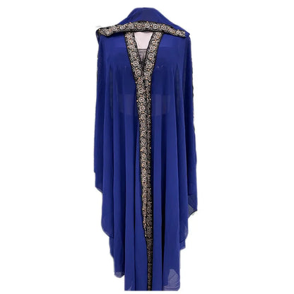 Abaya Morocco Kaftan Dubai Hooded Maxi Dress Bat Sleeve Farasha Kaftan Muslim Women African Open Kimono Boubou Evening Long Gown