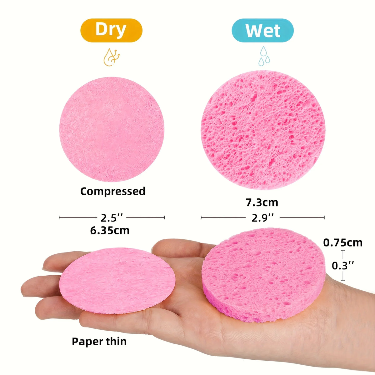 10/30pcs Compressed Facial Sponges SPA Face Cleaning Sponge Makeup Removal Exfoliating Pads for Cosmetologists Skin Massage Tool